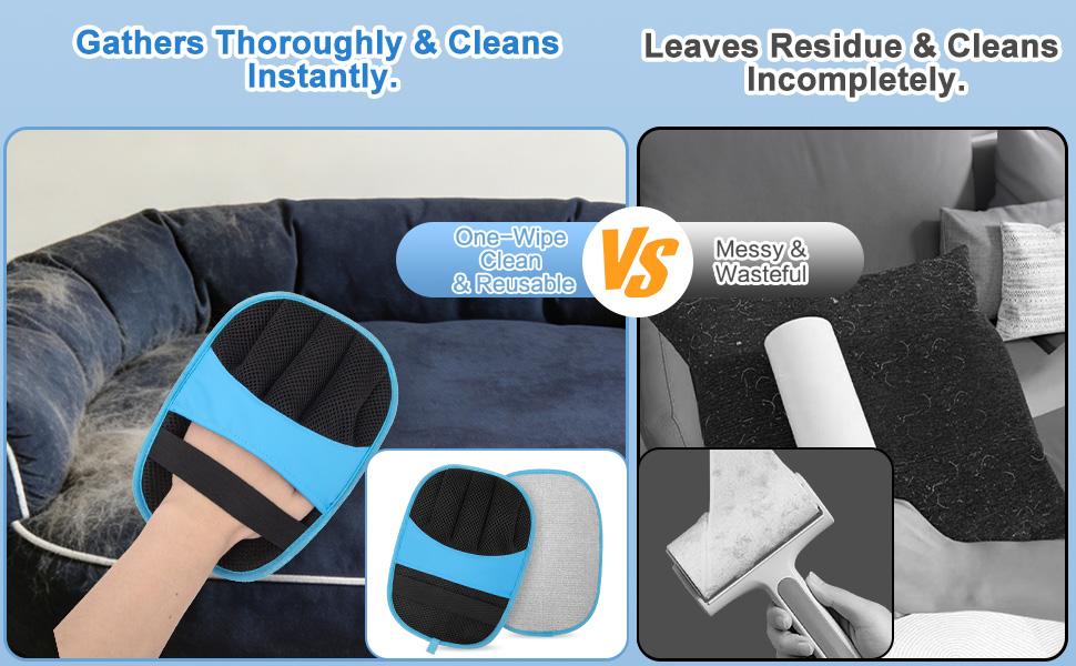 Pet Hair Removal Gloves, Static Magic Brush for Dogs and Cats, Reusable Pet Hair Remover for Furniture, Clothes, Carpets, Car Seats