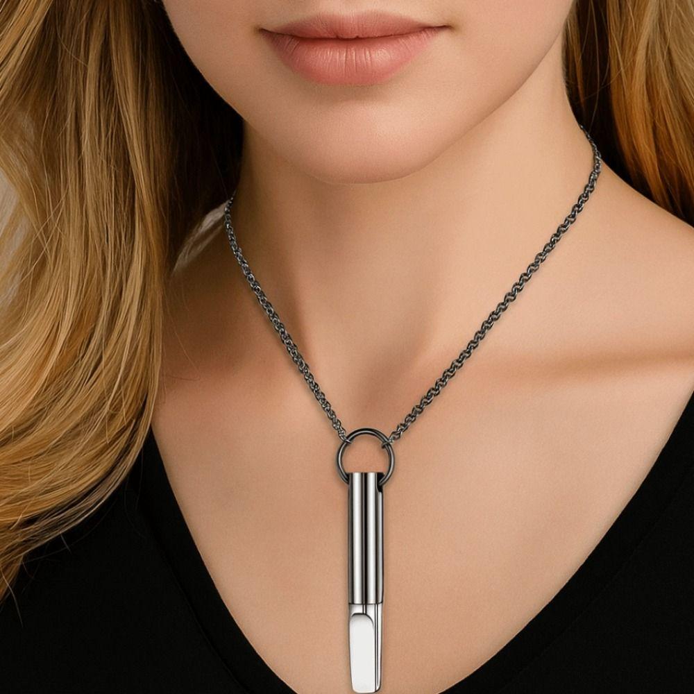 Breathing Resistance Whistle Necklace With Cotton Core Relaxation Anxiety Relief Necklace Stress Relief Yoga Meditation Necklace