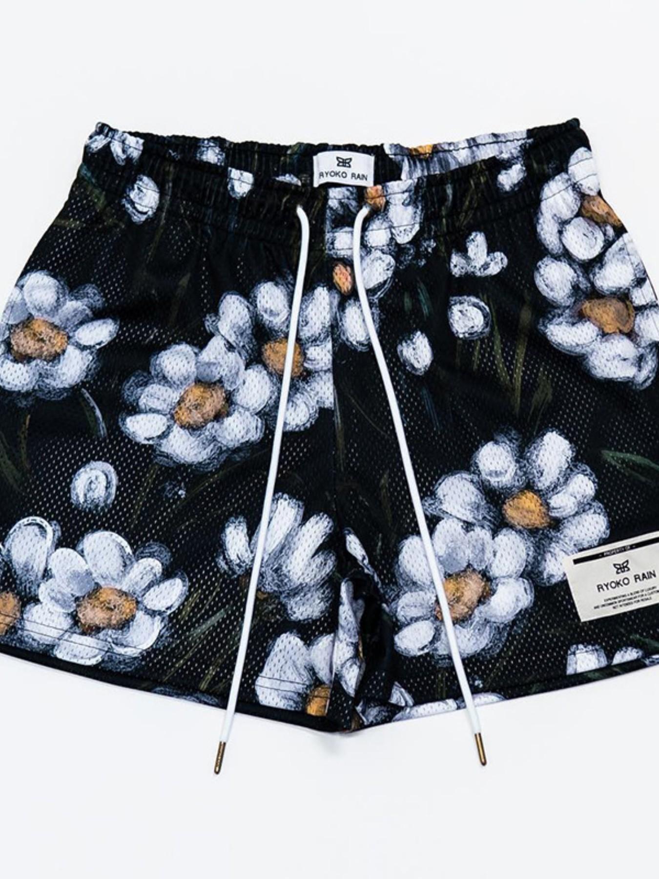 Ryoko/rain Casual Mesh Basketball Shorts for Men and Women, Summer Above-The-Knee Four-Quarter Pants, Elastic and Versatile