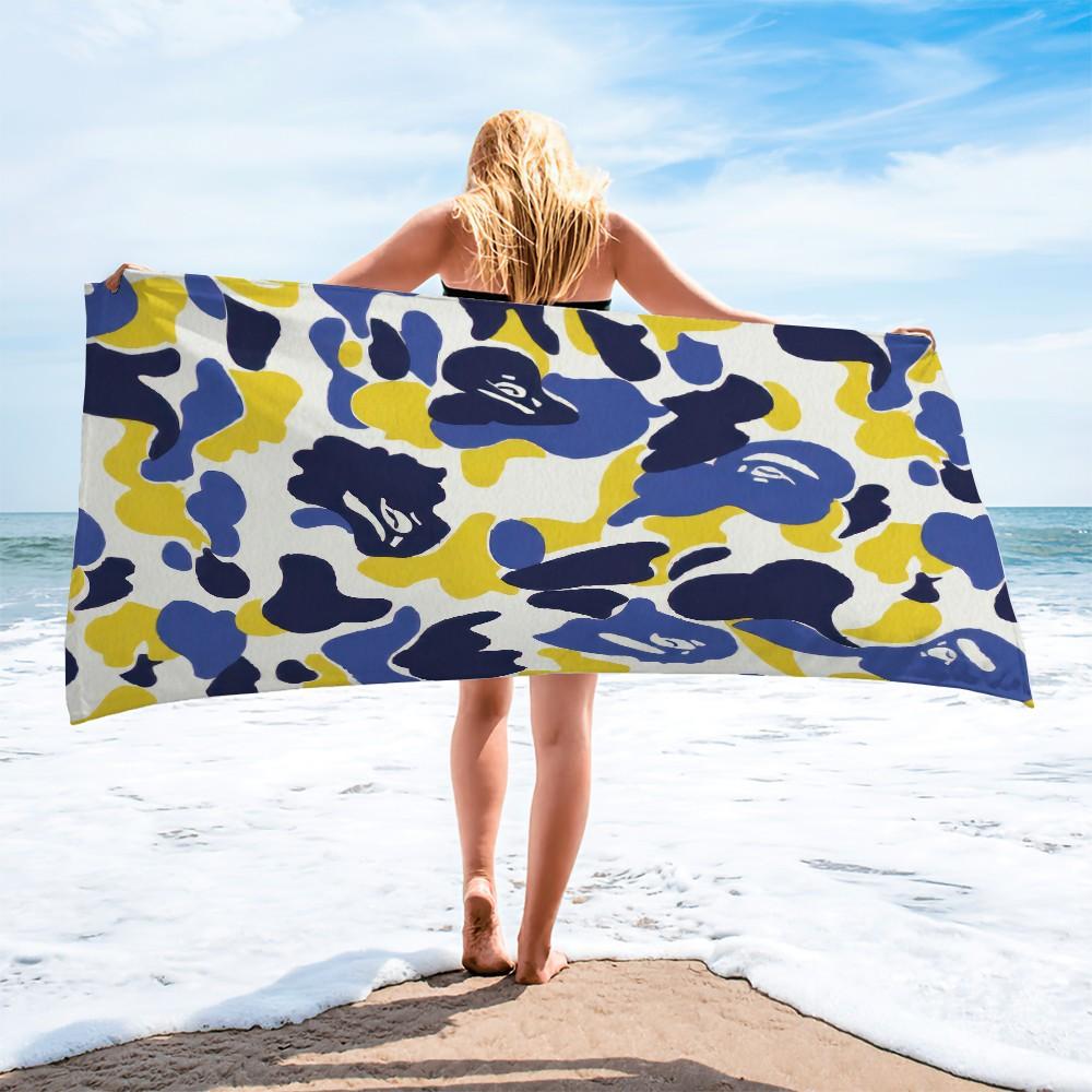 1Pc Classic Camouflage Beach Towel, High Density & Breathable, Super Absorbent Quick-Drying And Non-Sticky, Lightweight And Easy to Fold, Towel for Outdoor Beach, Camping And Swimming