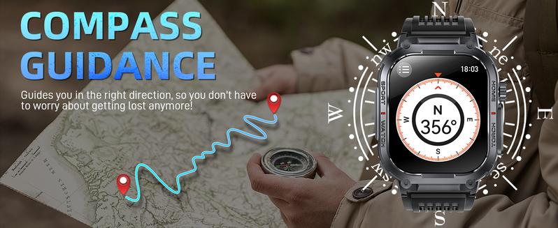 3ATM Waterproof Outdoor Smart Watch for Men with Call Make/ Answer 100+ Sports Modes Pedometer Compass Multifunctional Smartwatch Compatible with iPhone Android Phones Digital Watch Gifts for Men 3ATM Waterproof Outdoor Smart Watch for Men with Call Make/ Answer 100+ Sports Modes Pedometer Compass Multifunctional Smartwatch Compatible with iPhone Android Phones Digital Watch Gifts for Men