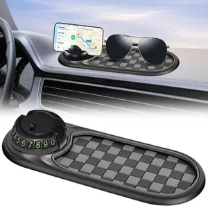 Magic Suction Car Anti-Slip Mat, Strong Grip Three-In-One Parking Number Plate, Dashboard Non-Slip Pad, Multi-Function Phone Holder, Car Accessory