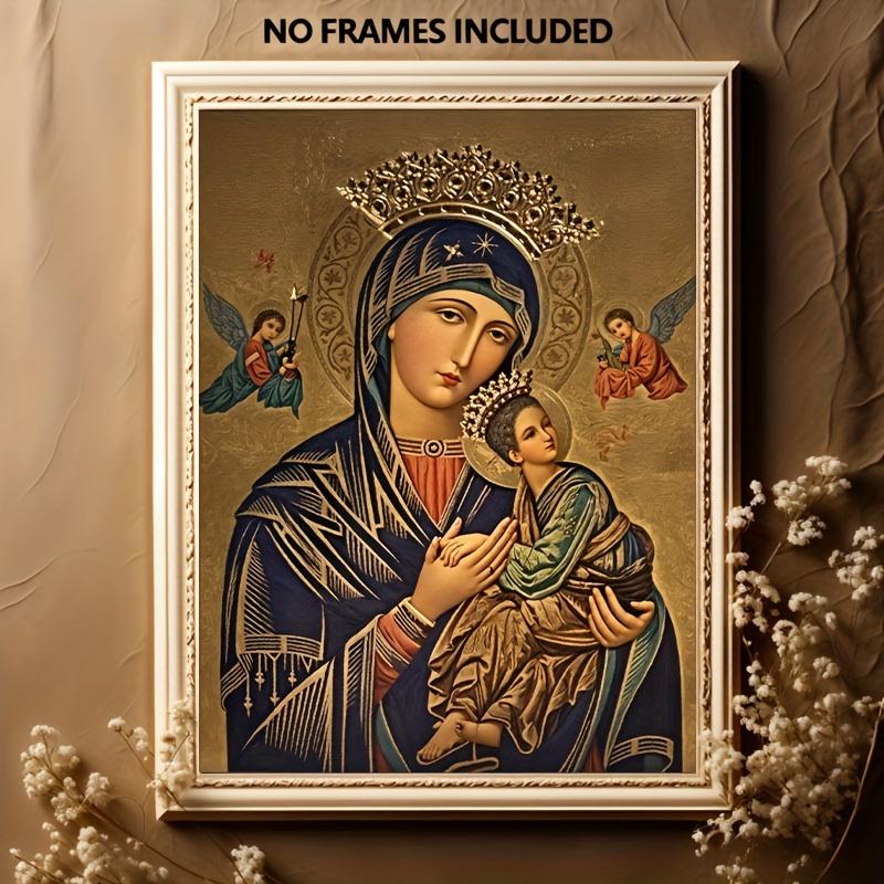 2D Flat, 2D Flat • 1pc Frameless Painting Featuring a Russian Orthodox Icon on Canvas Art, Poster - Our Eternal Help for Women • Modern Wall Art Decoration for Home • Suitable for Living Room, Bedroom, Office, Restaurant, Bar Wall Decor • Printed