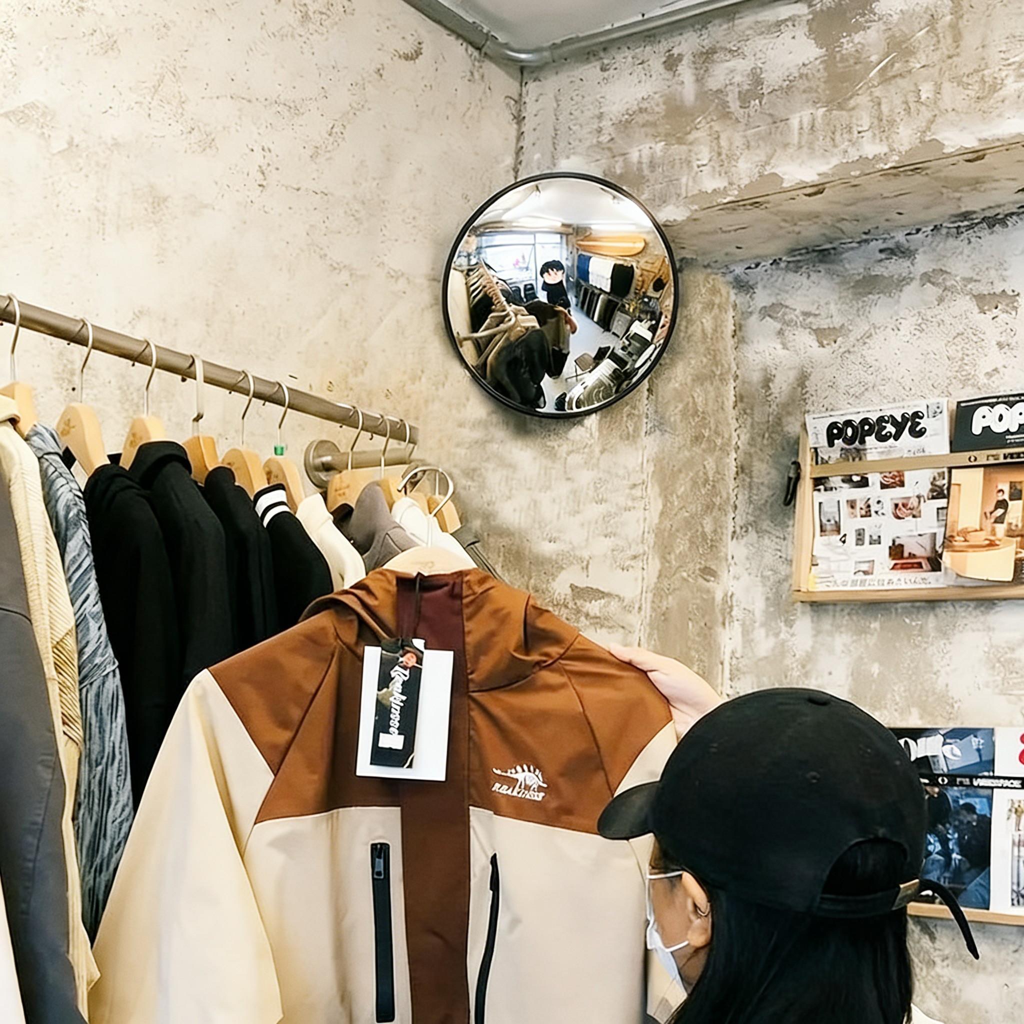 Stylish Wall‑Mounted Convex Fisheye Mirror, Wide‑Angle Selfie Must‑Have, Modern Industrial Home Decor