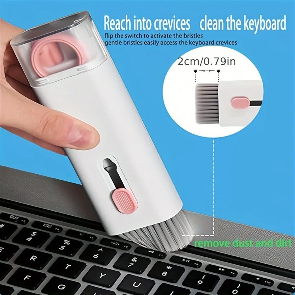 7pcs Cleaning Kit - Includes Keyboard Cleaner, Multi-Function Brush Set, Wireless Earphone Cleaner, Phone Screen Dust Remover, and Keycap Removal Tool - ABS Material, Keyboard Cleaning Accessories | Modern Cleaning Tools | Durable Cleaning Supplies