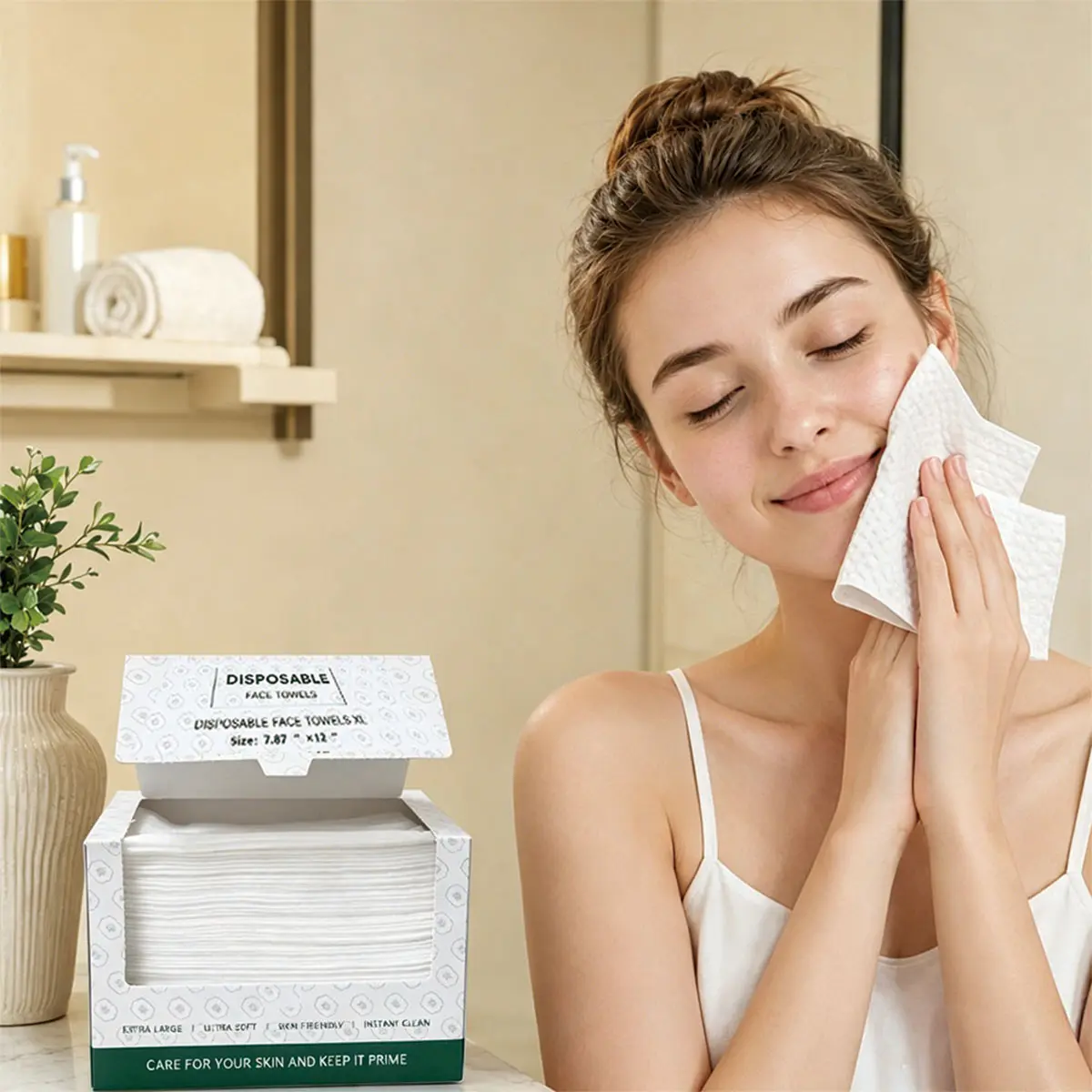 40 Sheets Box Thick Face Towels, 20x30cm, Daily Skincare, Travel, Camping, Sports, Beauty Salon, Strong Absorbency, Essential Travel Kit