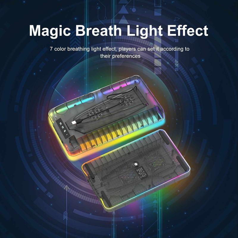 Charging Base Cooling Bracket for Dual PS5 Controller, Efficient Charging, RGB Charging Dock, Gaming Controller Vertical Stand Cooling Fan for PS5 Accessories, Summer Gaming Accessories, Cooling & Charging Station with Mini Fan