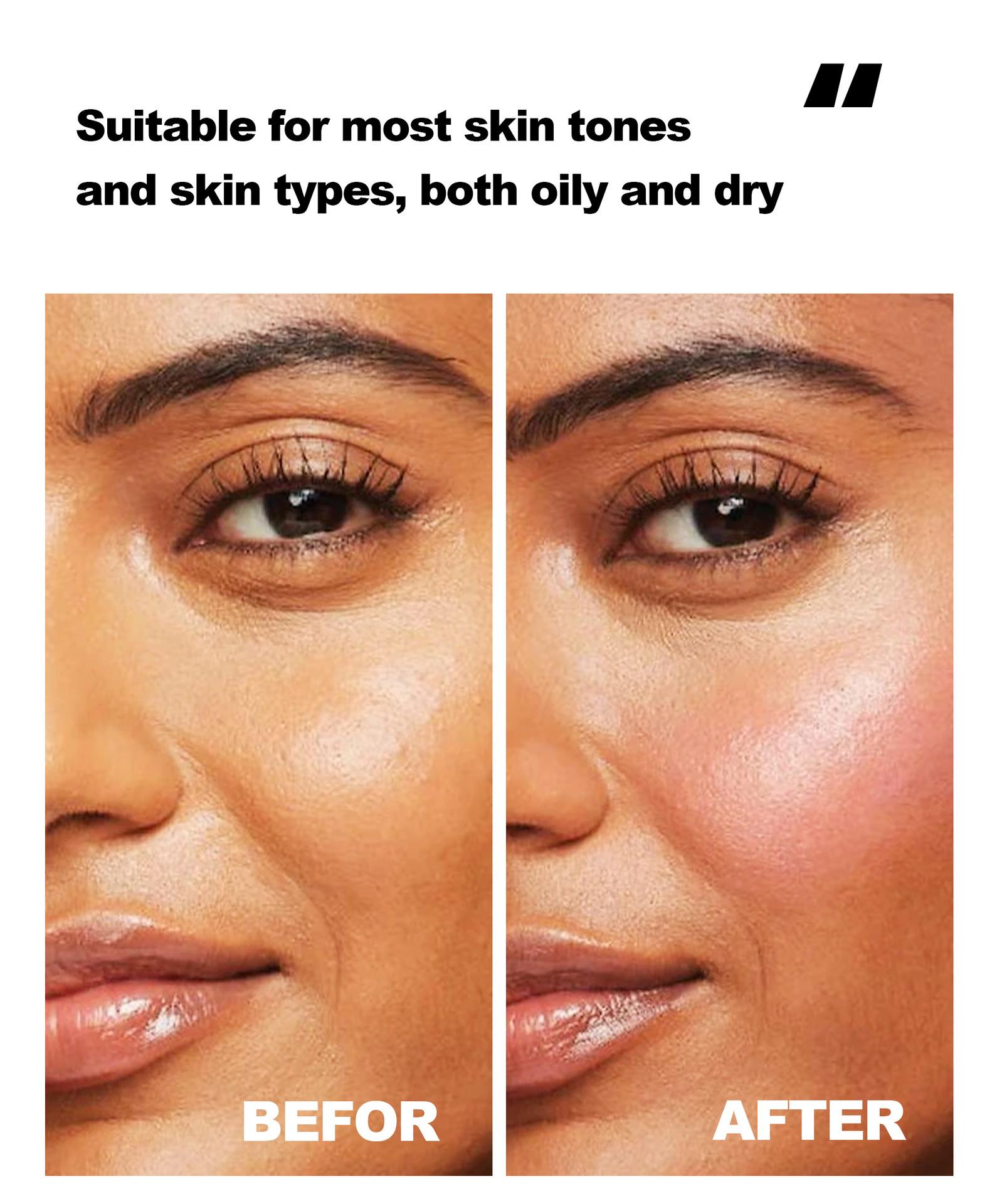 2Pcs Liquid matte powder blusher, easy to color, durable and natural, facial makeup rouge, glass bottle is suitable for makeup makeup, which is a must for female travel, home and dating