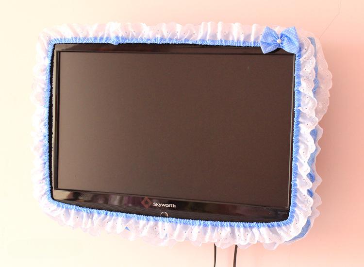 Household TV Monitor Dustproof Cover - 24-48in Stretch Fabric All-Purpose Indoor Protector, Elastic Home Care Supply with On/Off Without Lift Power-On Ready Design