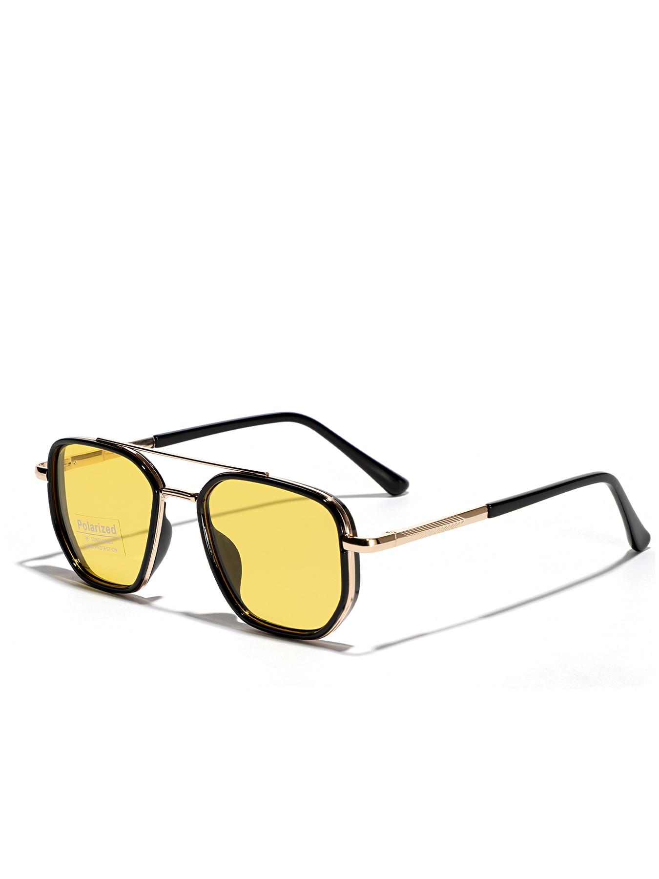 Back To School Lenses Polarized Aviator Sunglasses for Travel Use, Trendy Casual Sunglasses, Gifts for Him, Fashion Fall/summer 2025 Geometric Frame Double Beam Design Sun Protection Glasses Trends, Travel Accessories