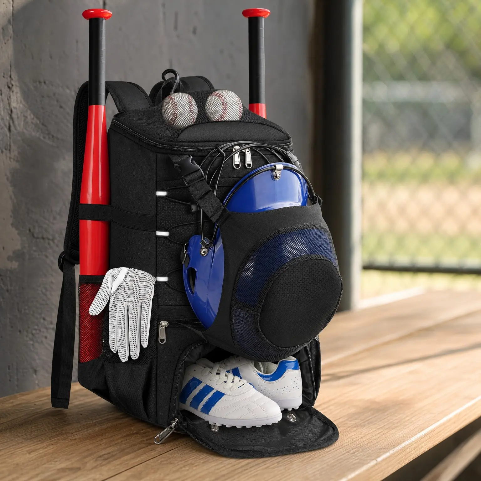 Baseball Softball Backpack for Youth & Adult with Shoe Compartment