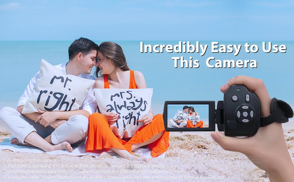 ORDRO HDV-V12 1080P HD Video Camera Camcorder with 16x Zoom, Infrared Night Vision Recording, Audio, Remote Control, 16G Memory Card, 2 Batteries for Hiking & Light Outdoor Use