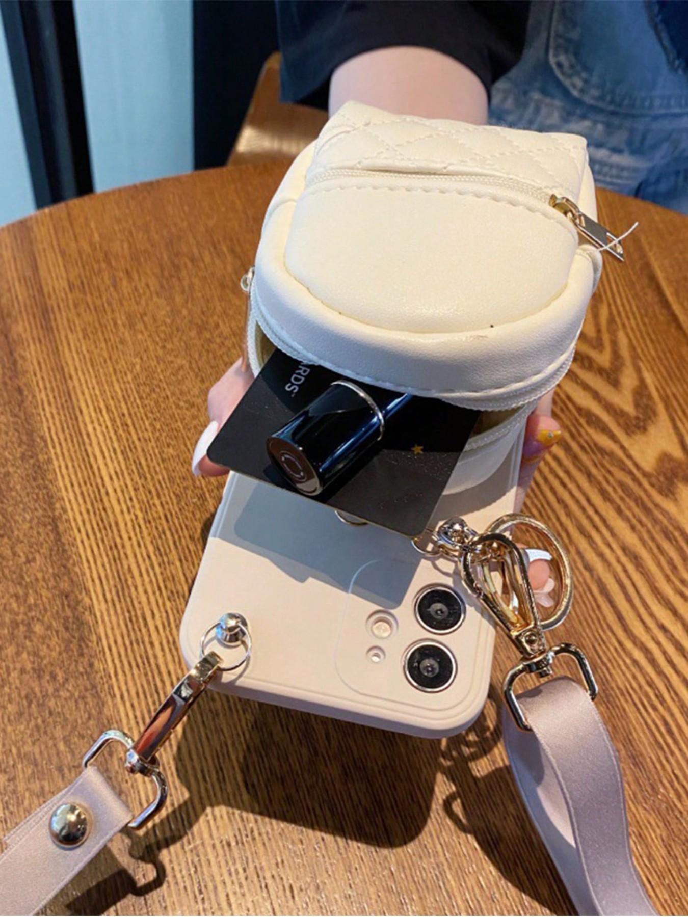 Mini Wallet Keychain, Portable Earphone Bag, Creative Multifunctional Accessory, Candy Color Zipper Coin Purse, Small PU Makeup Bag, Wallet And Charm