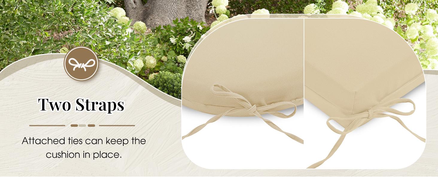 Downluxe Outdoor Chair Cushions for Patio Furniture, Water-Resistant Square Corner Patio Chair Cushions with Ties, High Density Foam Outdoor Seat Cushion, Perfect Home Decor, 18.5" X 16" X 3", #TikTokShopBlackFriday