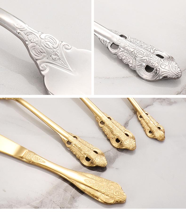5/20 Piece Stainless Steel Silverware Set, Retro Style, Vintage Design Cutlery, Includes Knife Spoon And Fork For Kitchen,Dishwasher Safe Tableware Cutlery Set, Flatware Set Suitable For Hotel And Restaurant, Vintage Utensils Set