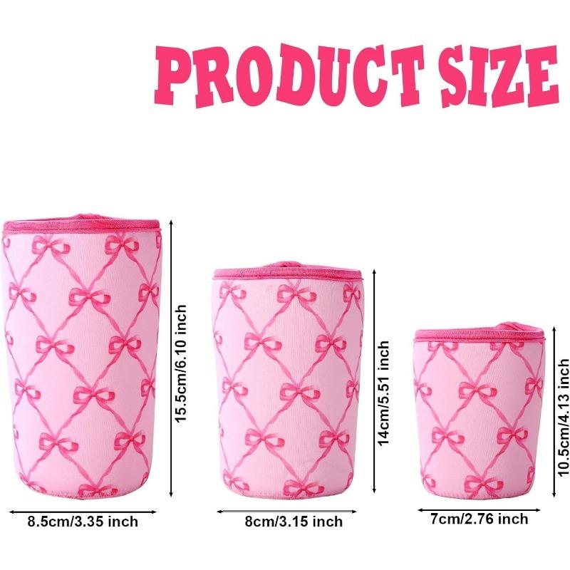 3 Pack/set Reusable Iced Coffee Cup Sleeve Beverage Holder for 16-32 Ounces Coffee Sleeve for Iced & Hot Drinks Pink Drink Sleeve for Cold Beverages Compatible with Starbucks Dunkin Coffee Cup and More