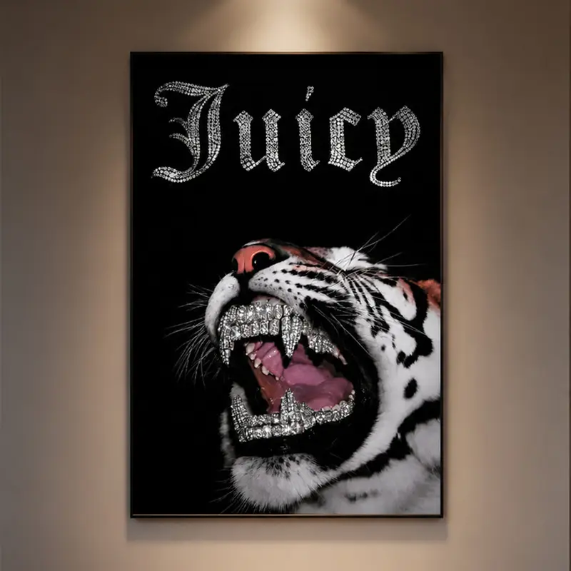 Leopard Grillz Poster, Y2K Baddie Aesthetic Wall Art, 2000s Swag Retro Hip-Hop Print, Funky Quirky Home Decor, Girl Room Canvas, Religious Quote, Manga Anime Money Theme, Streetwear Wall Art, Hypebeast Decor, Glam Bedroom Art, Urban Pop Art