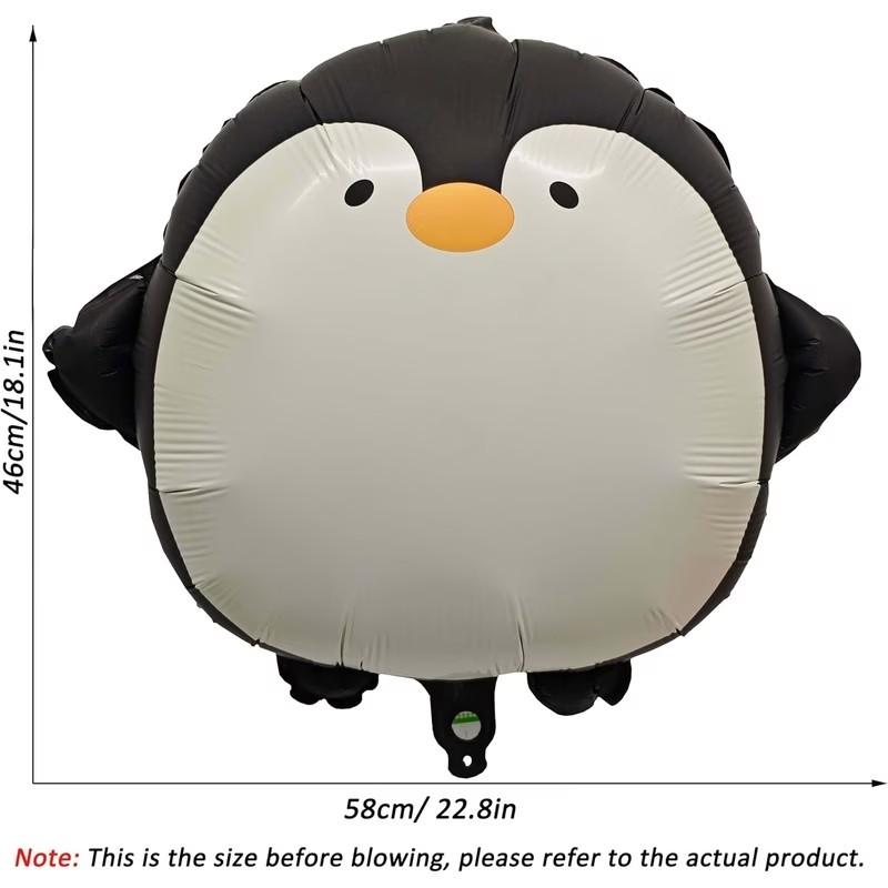 4-Pack Matte Penguin Aluminum Balloons, Cute Penguin Balloons for Birthday, Graduation, Wedding, Durable Party Decorations, Event Balloons