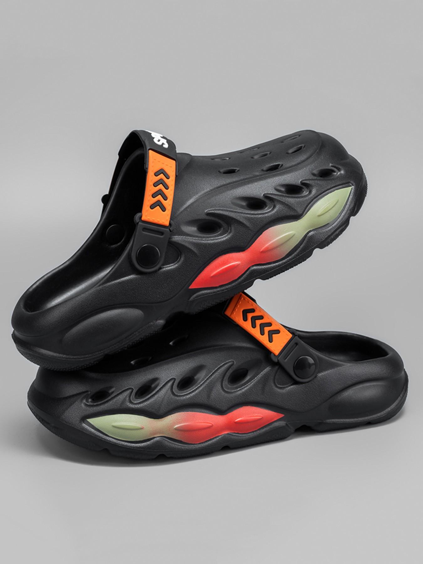 Men's Adjustable Back Strap Sandals, Gradient Holes, Soft Sole Anti-Slip Beach Shoes, Summer New Arrival, Sizes 40-45