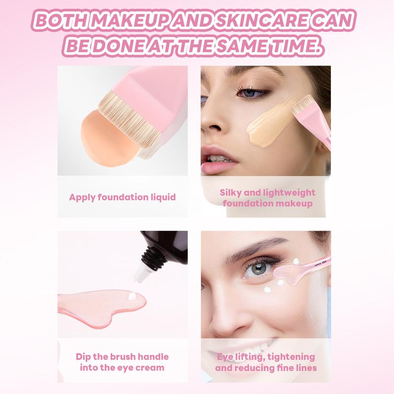 MAANGE Makeup Brush Set with 2pcs Foundation Brush + 5pcs Powder Puffs + Foundation Color Palette for Cream, Liquid, Mineral Foundations & BB/CC Creams, Essential Beauty Tools for Flawless Application, Makeup Accessories Gifts for Friends