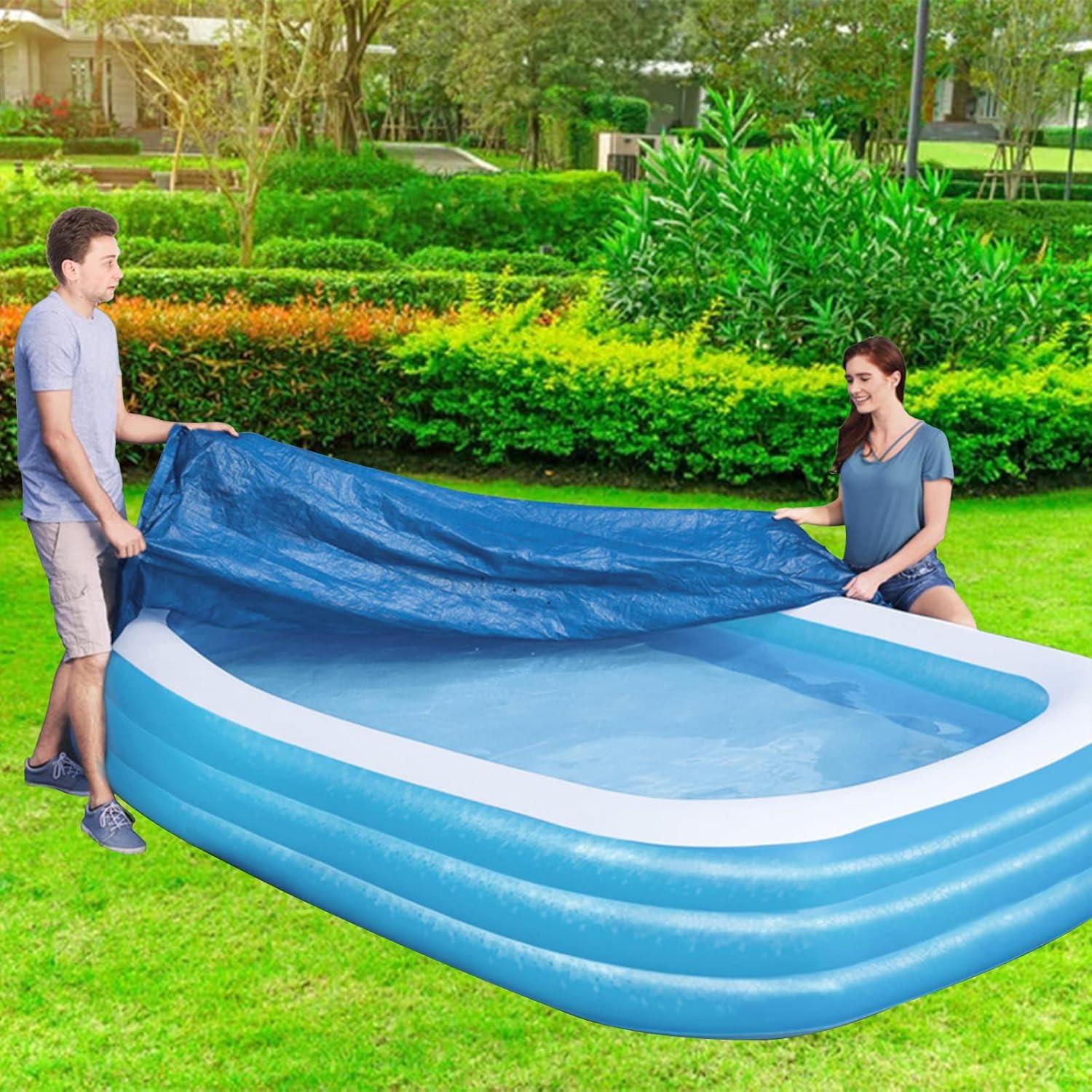 Rectangular pool cover, suitable for 120-inch × 72-inch rectangular inflatable pools, portable inflatable pool cover