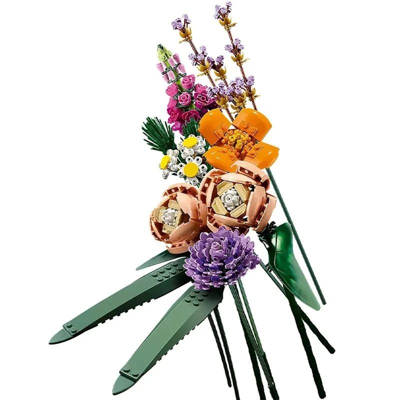Artificial Bouquet Wildflower Potted Plant DIY Building Blocks Sets 3D Eternal Love Flower Model Home Decor Festival Gift