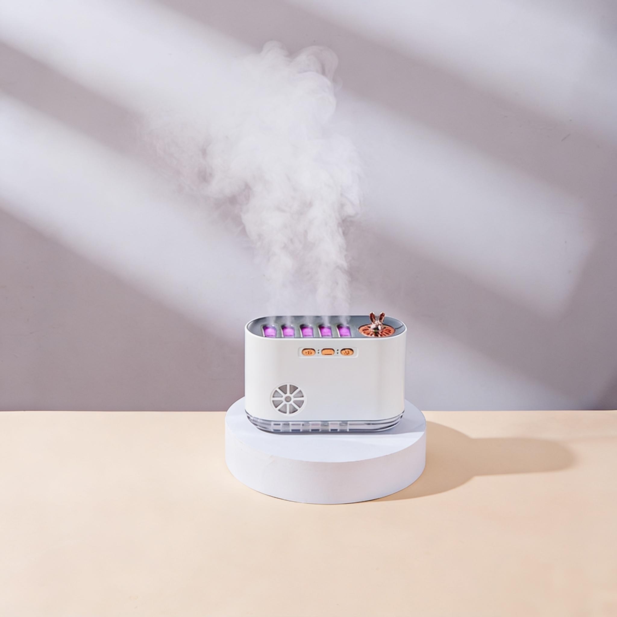 USB-Powered Air Humidifier with Music Sync, Colorful Spray, Smart Aromatherapy, LED Display, for Bedroom, Car, Home, Sleek Design