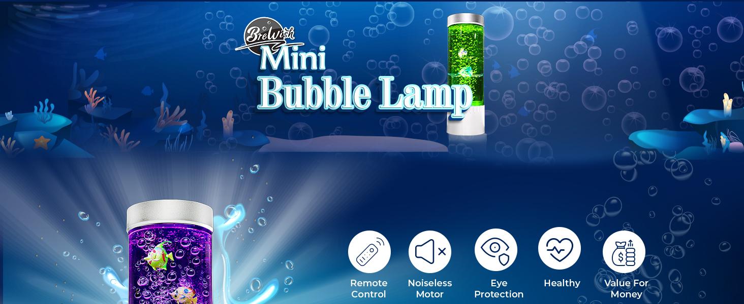 Bubble Fish LED Bubble Lamp - Desktop Sensory Tube-Shape Indoor Nightlight with 7 RGB Colors, Moving Fishes, Artificial Aquarium Tank for Home Decor, Kids Gift