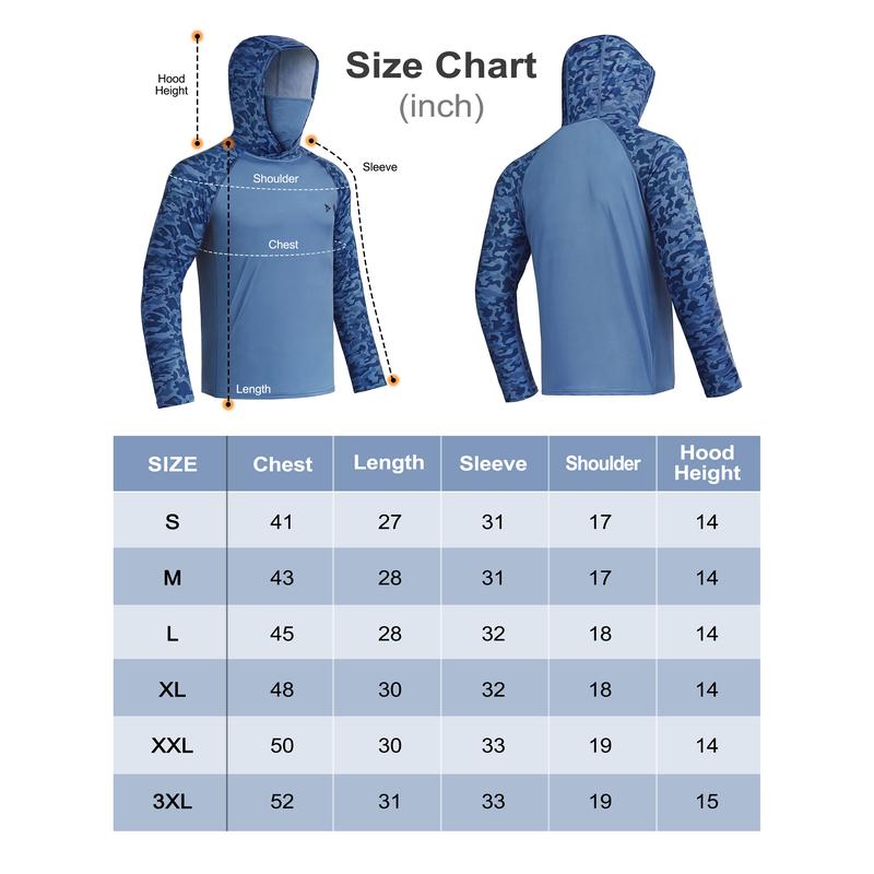 【RODEEL】915 Sun Hoodie Shirts with Mask Neck Gaiter Men UPF 50+ UV Protection Long Sleeve Lightweight Quick Dry Moisture Wicking Breathable Cooling Athletic Activewear for Outdoor Sports Hiking Fishing Construction Roofing Landscaping, Holiday Gift 【RODEEL】915 Sun Hoodie Shirts with Mask Neck Gaiter Men UPF 50+ UV Protection Long Sleeve Lightweight Quick Dry Moisture Wicking Breathable Cooling Athletic Activewear for Outdoor Sports Hiking Fishing Construction Roofing Landscaping, Holiday Gift