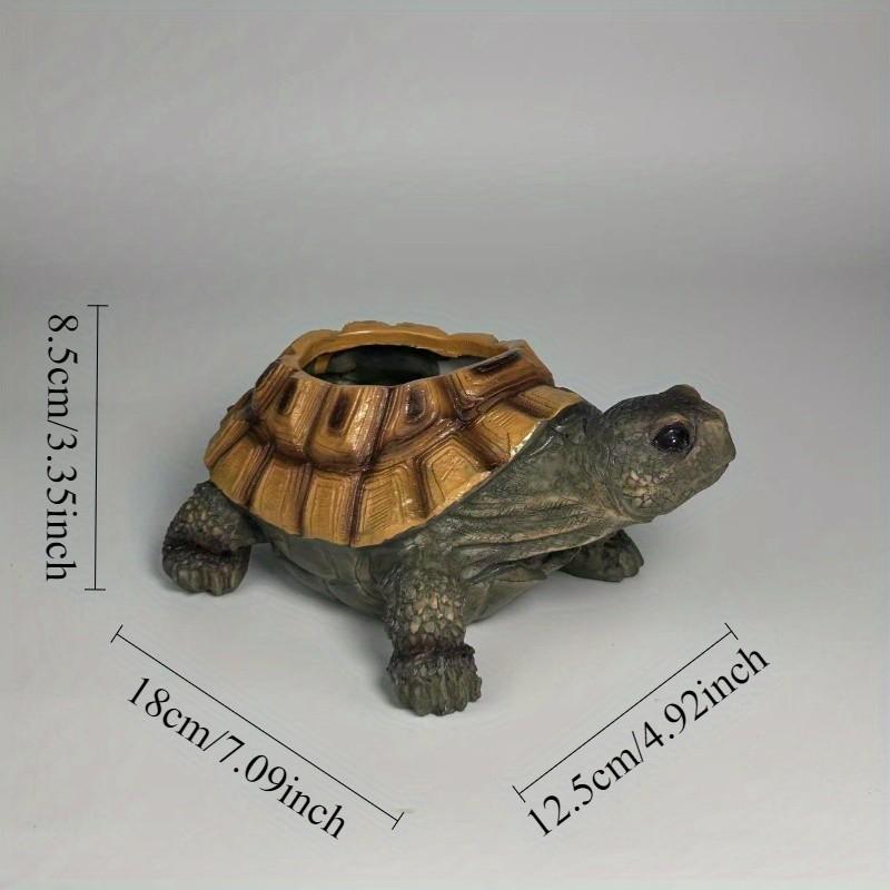 Creative Turtle Resin Planter, Vintage Style Drainage Pot, Ideal for Succulents and Plants, Indoor/outdoor Garden Decor