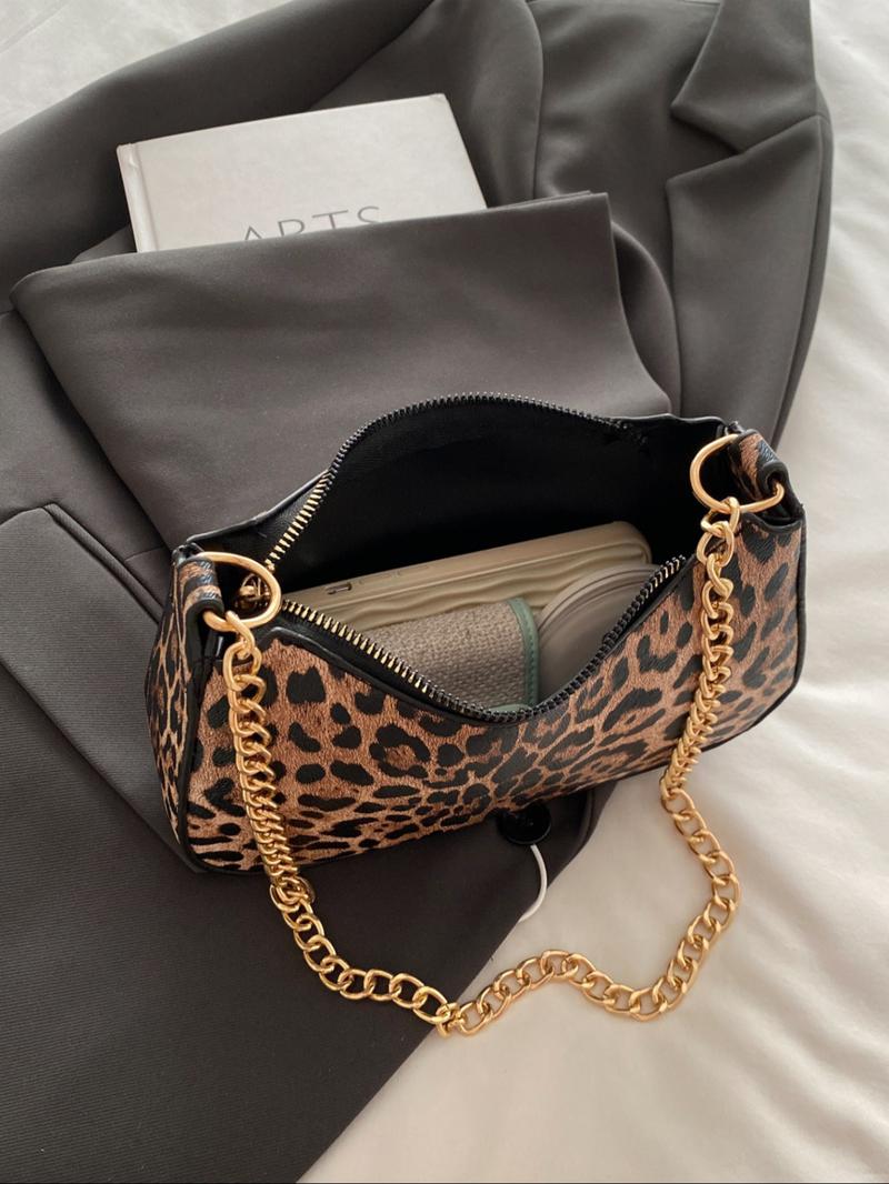 Women's Fashionable Leopard Pattern Crossbody Bag, Casual Versatile Hobo Shoulder Bag for Work & Daily Used, Trendy All-match Commuter Bag