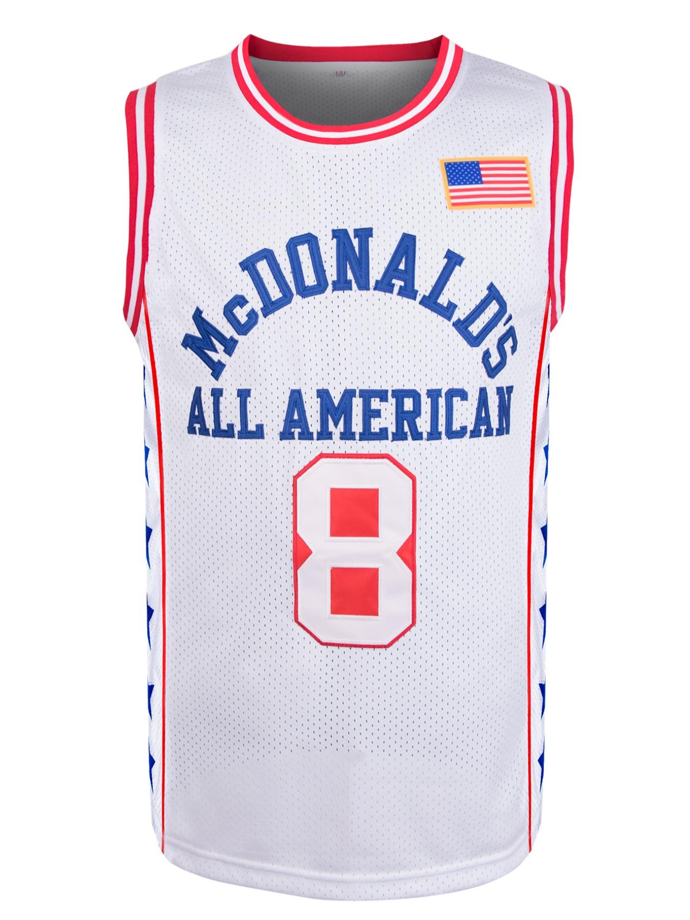 Men's Kobe Bryant 8 Embroidery Basketball Jersey, Loose Sporty Breathable Quick Drying Jersey, Casual Basketball Top for Men