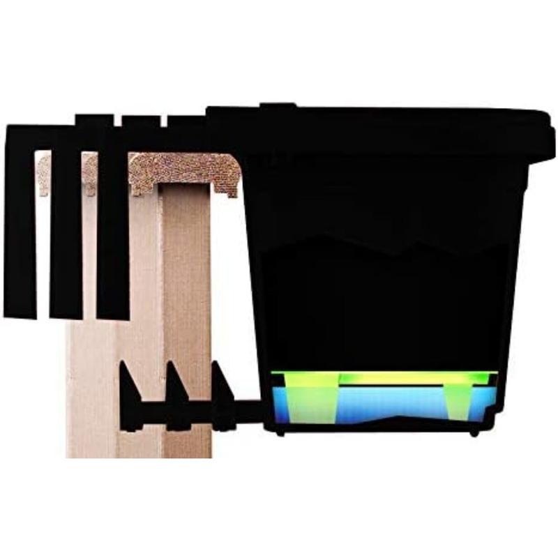 24" Adjustable Railing Planter, UV Resistence, With Drainage Hole,For Any Sized Deck or Fence Railing, Black