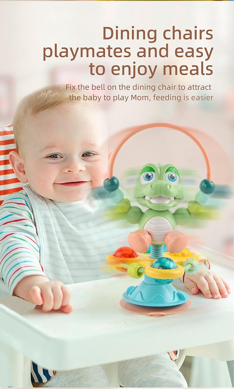 1Pack Baby High Chair With Suction Cups, Dining Table Rattles Toy, Soothing Interactive Grip Toy, Baby Teething Toy, Animal Rattle, Gift For Infants Boys Girls