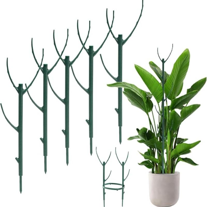 6-Piece Monstera Plant Support Stakes, 5 Sturdy Stands & 1 Magic Tape Roll, Stackable Tall Stakes with Tape Binding, Durable Vine Garden Poles for Outdoor Gardening