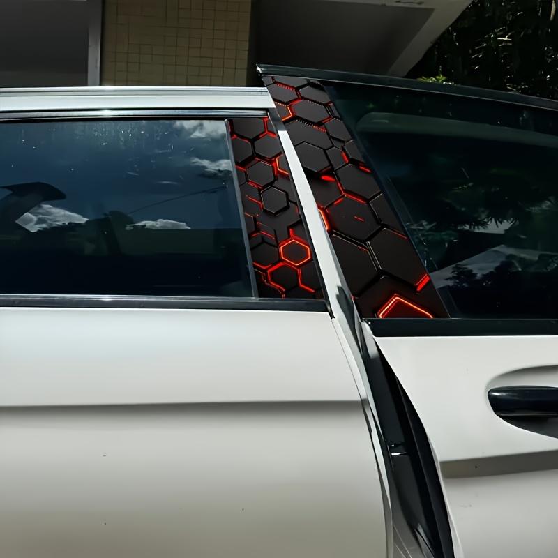 2-piece checkered pattern car sticker, Car decals, suitable for all car models, waterproof, scratch resistant, durable vinyl sticker, used for car door B-bar, self-adhesive and easy to install, space theme