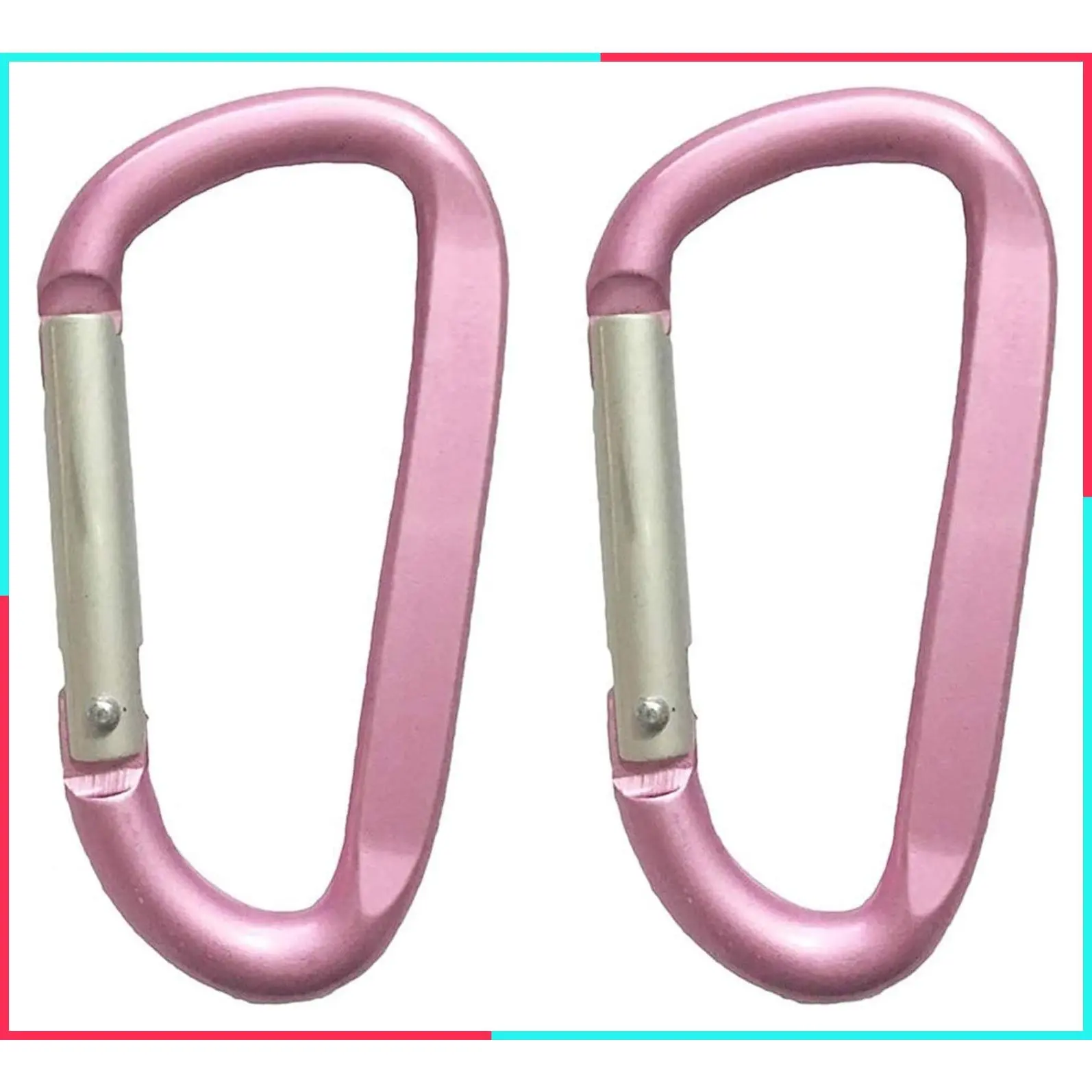 Large 3 Inch Aluminum D-Shape Carabiner Keychain - Premium Durable D-Ring Clip Hook for Camping Accessories, Snap Link Key Chain with Improved Design