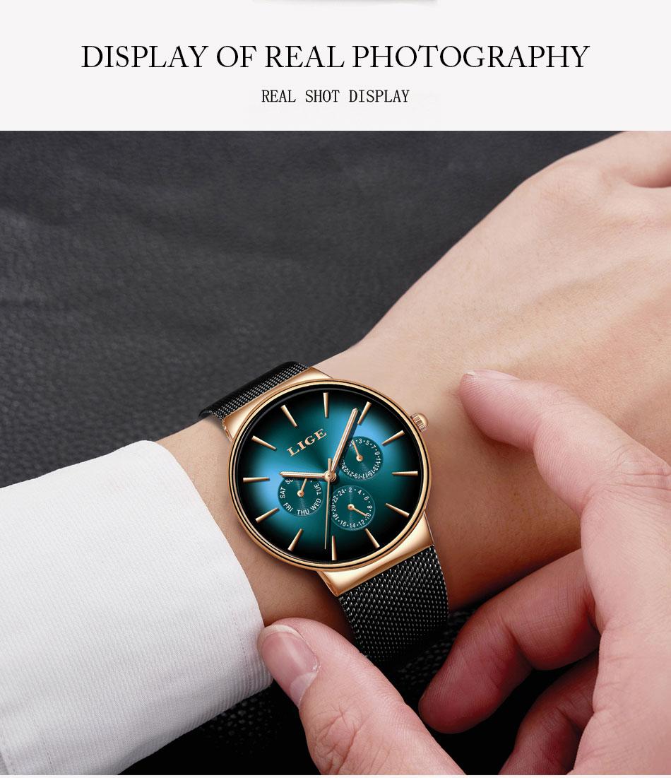 Business leisure watc,mineralhigh hardness glass mirror wateproof black blue