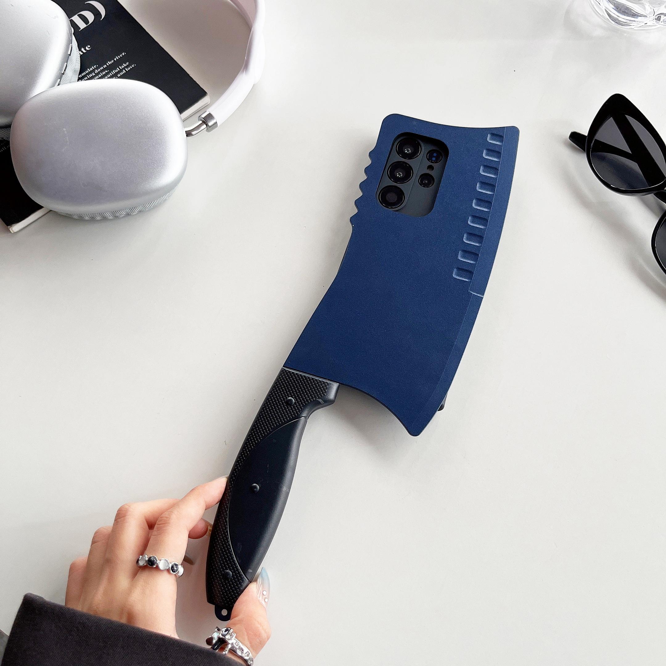 Creative Knife Design Phone Case, Funny Phone Protective Cover, Phone Accessory Compatible with Samsung Galaxy S21 S22 S23 S24 S25 Ultra Plus, Casing