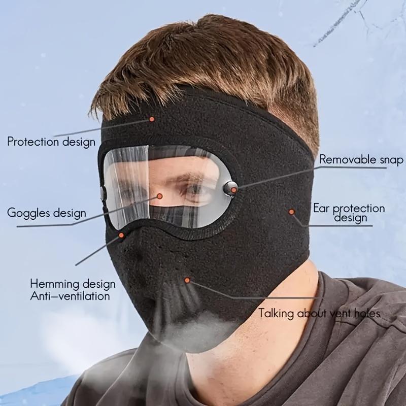 Windproof HD Goggles & Anti-Fog Face Mask Set - Winter Warm Full Coverage for Outdoor Cycling, Skiing| Breathable Dustproof with Clear Eye Shield