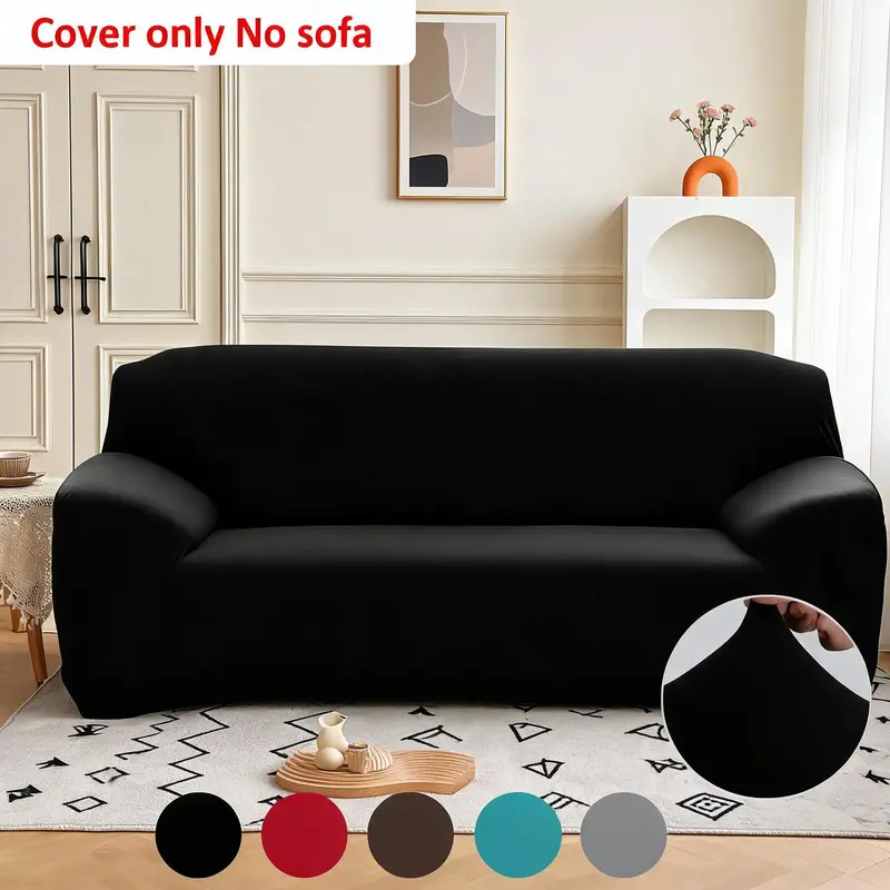 Seasonal Plain Sofa Cover Set, Elastic Protection Cushion, Soft Comfortable Breathable Washable, Suitable for Single/dual/triple/four-Seat Sofas, Couch Slipcover
