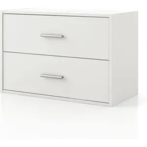 2-Drawer Wooden Stackable Storage Drawers, Small Food Pantry Cabinet, Cajonera De Madera, Underbed Drawer Dorm Teen Room Decor & Bedroom, Home Office, Kitchen, White