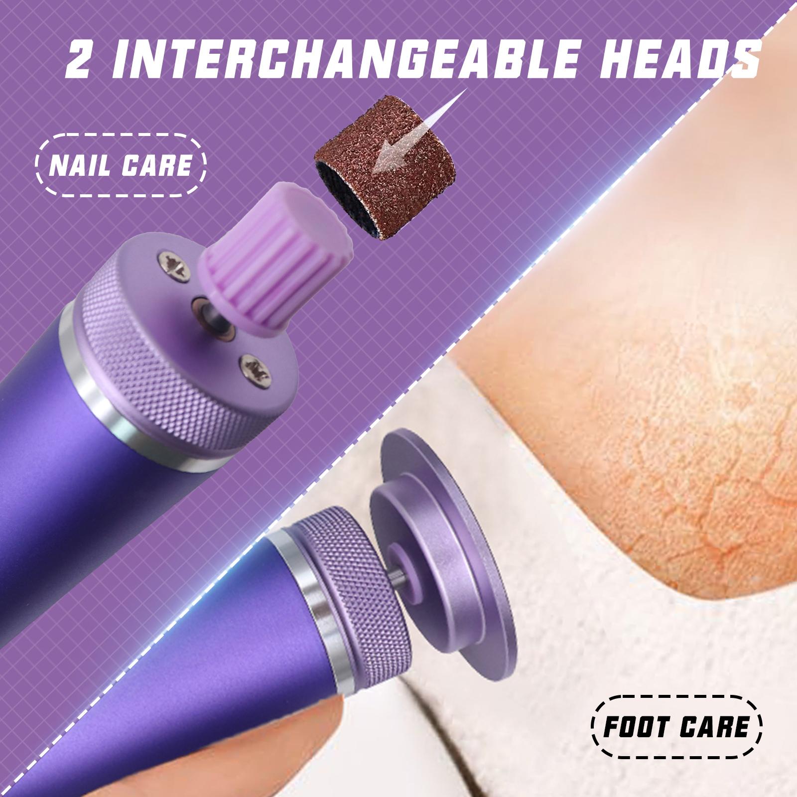 2 in 1 Electric Foot File, Rechargeable Foot Callus Remover, Professional Foot File Tool, Portable Foot Care Tool, Rechargeable Pedicure Tool