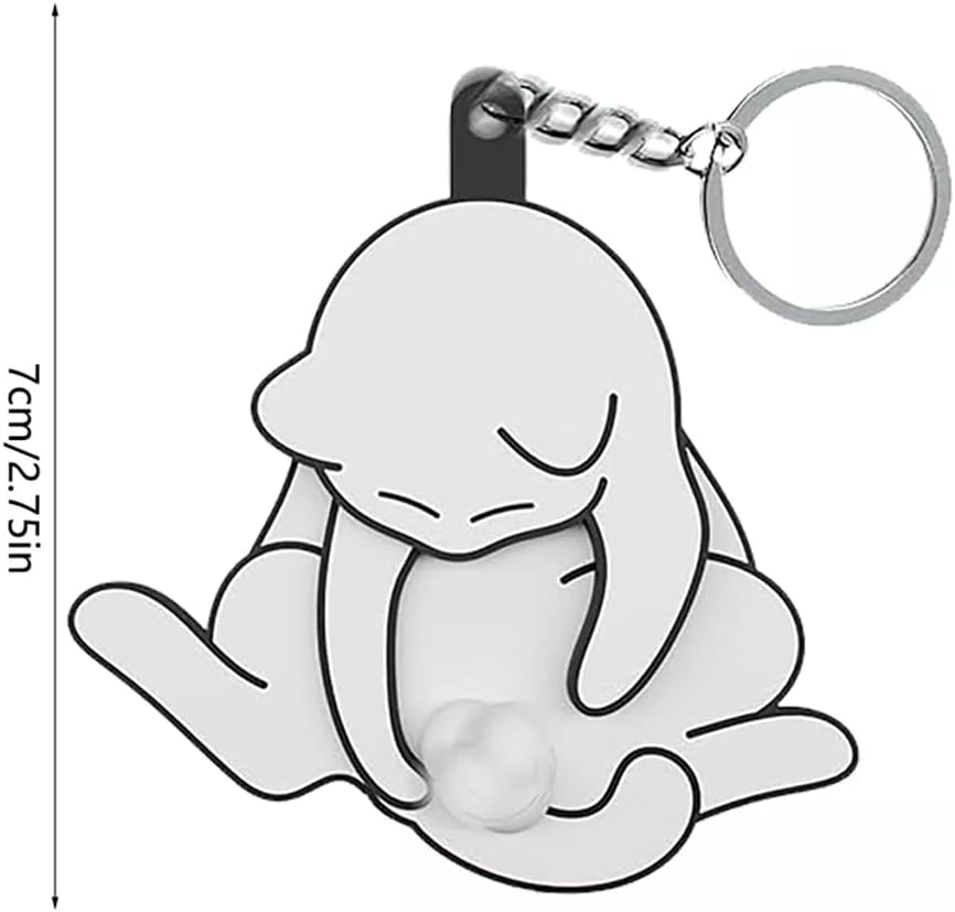 Creative Pull Egg Cat Keychain Pendant, Prank Cat Interactive Keychain, Rotatable Acrylic Bag Pendant, Fun and Unique Accessory, Cute Keychain, Silent Fidget Keychain