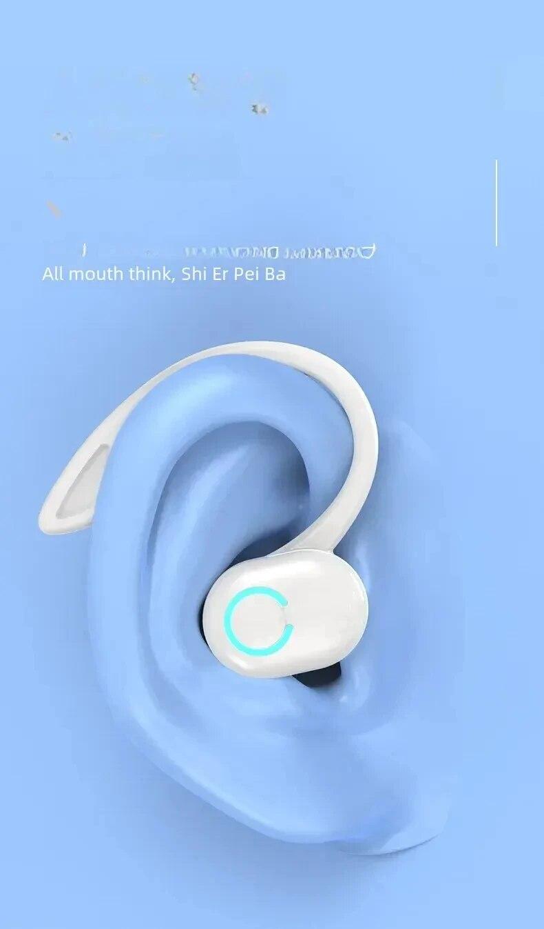 premium audio headset volume Bluetooth 5.2 Wireless Headset Single Ear-Hook Earplugs Ultra Long Battery Life Business Earphone Mobile Phone Headphone Earbuds adjustable