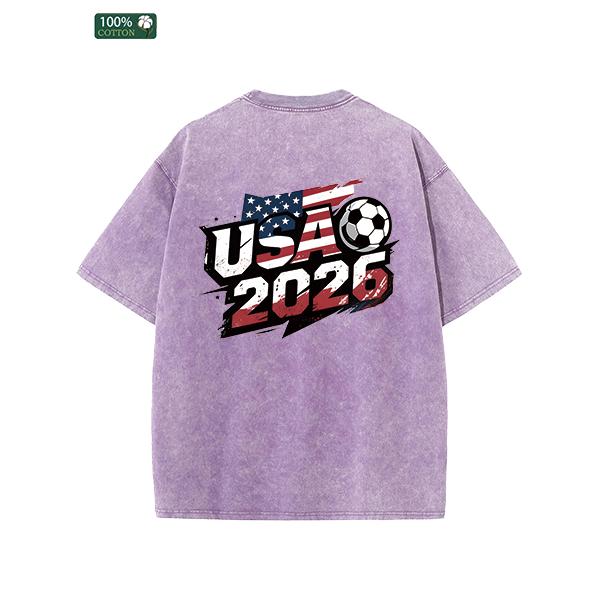 All-Season Men's Clothing, Printed Men's Fashion T-shirts, High-quality Heavy Washed Tee, Round Neck Loose Large Size Men's Short Sleeves Graphic Top.