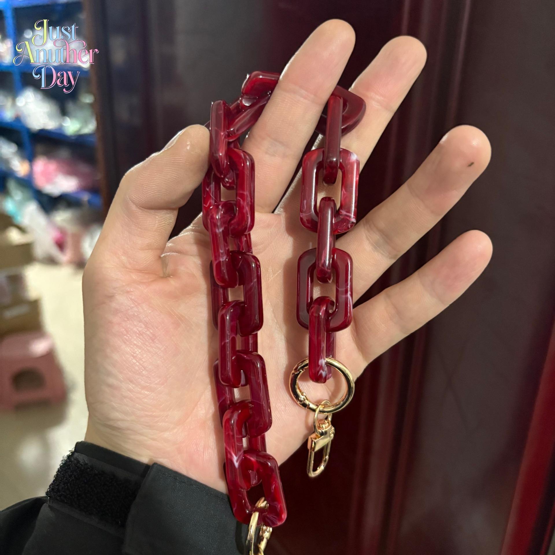 Acrylic Resin Bag Chain Strap, Multi-Use Chunky Link Chain for Handbags, Glasses, Phones & Keys, Colorful Fashion Accessory