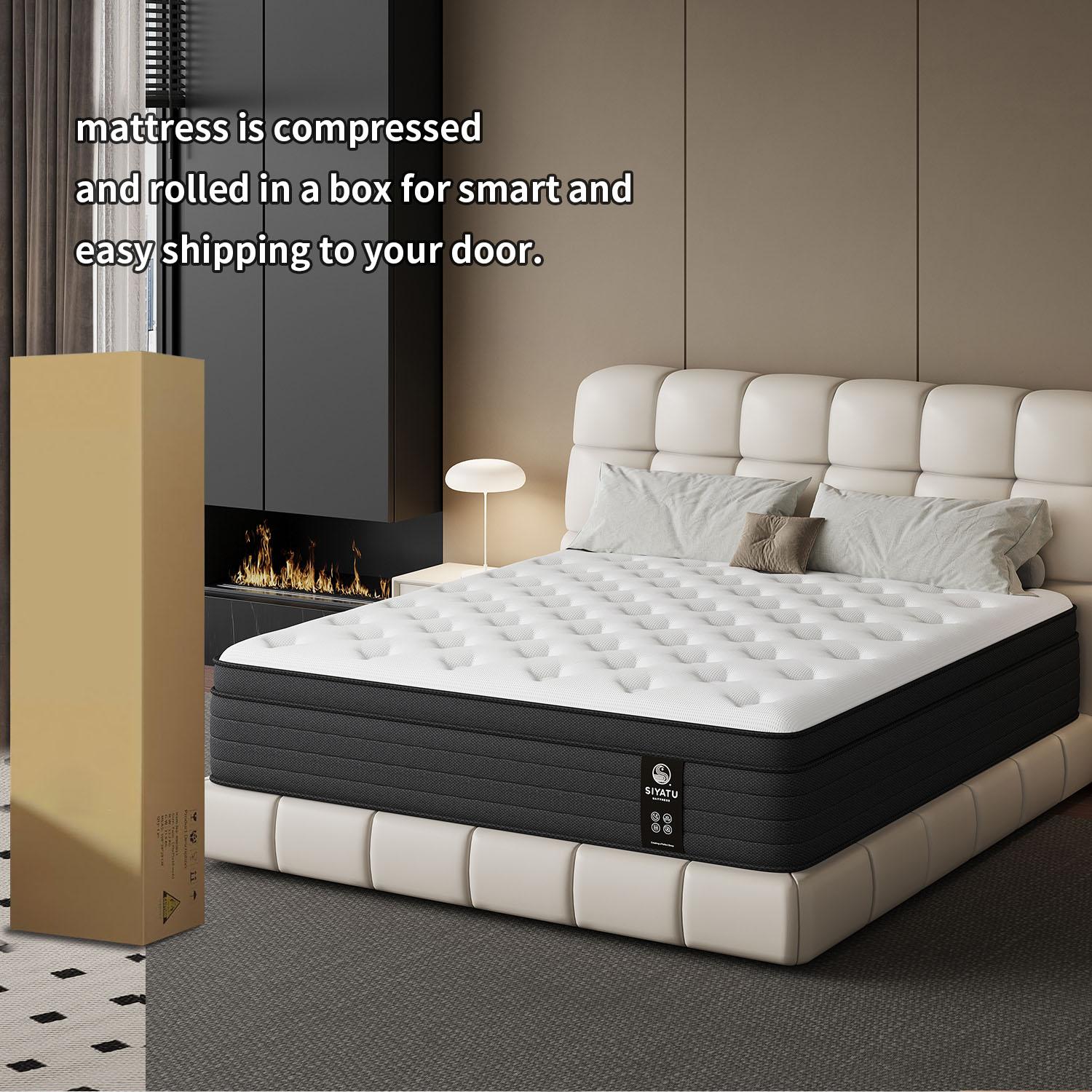 LODEIJA   8/10/12/14 Inch Twin,Full,Queen,King Mattress Gel Memory Foam & Innerspring for Motion Isolation Edge Support Breathable Design Medium Firm Comfort