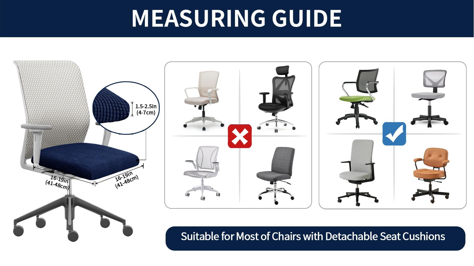 Easy-Going Waterproof Seat Covers Set of 4,6 with Elastic Ties, Christmas Stretch Jacquard Detachable Washable Chair Slipcovers for Office, Kitchen Cushion Protector, Dining Room