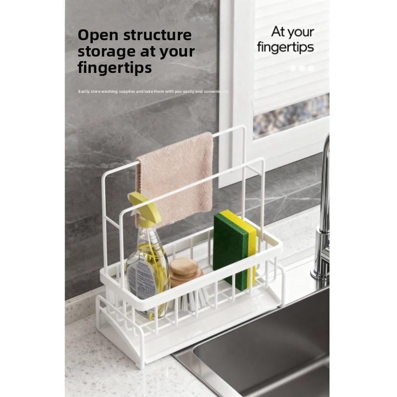 Universal Kitchen & Bathroom Rack - Pull-out Design with Hooks, Space-Saving